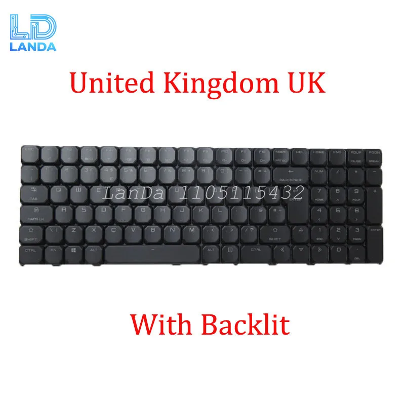 

Клавиатура для ноутбука, США, Великобритании с бриллиантовыми колпачками для Eluktronics MECH-17 G1Rx MECH 17 G1RX, английская, США, Великобритания, Великобритания, черная, без рамки