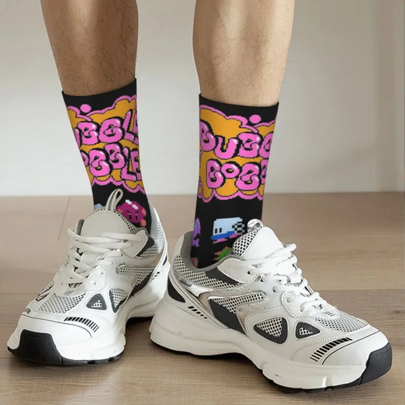 Bubble Bobble-Chaussettes pour hommes et femmes, drôles, heureux, printemps, été, automne, hiver, cadeaux