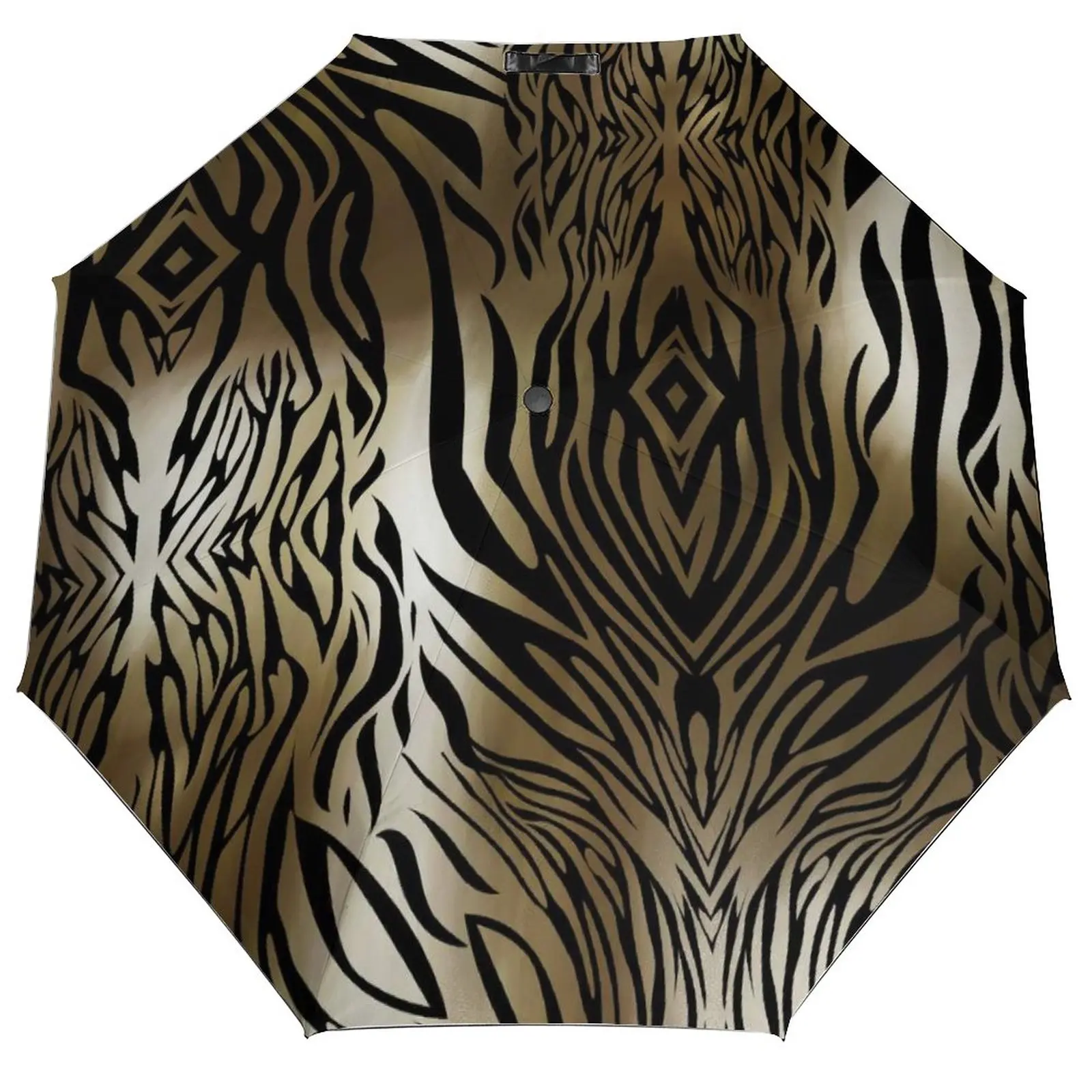 Classic Tiger Print Umbrella Animal Fur Windproof Trekking Umbrella Charm Automatic Painting Portable Umbrella