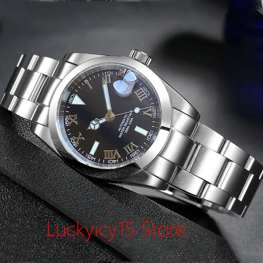 Watch Men Roman Number NH35A/MIYOTA 8215 Automatic Movement Silver/Grey/Black Face Sapphire Glass 10ATM Bracelet 36mm/39mm