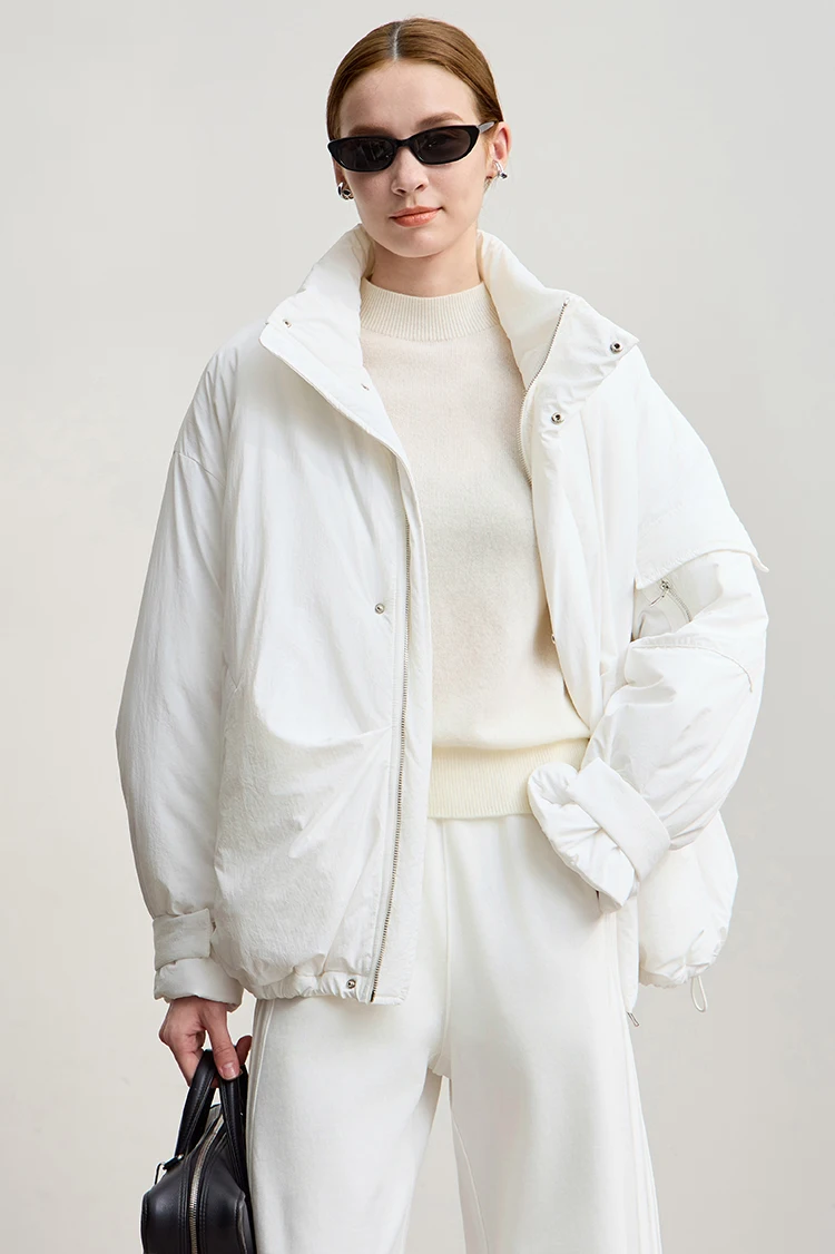 Amii Women's Jacket 2025 Winter New Loose Zipper Casual Thick Women's Outerwear Warm Turtleneck Cotton-padded Jacket 12544133