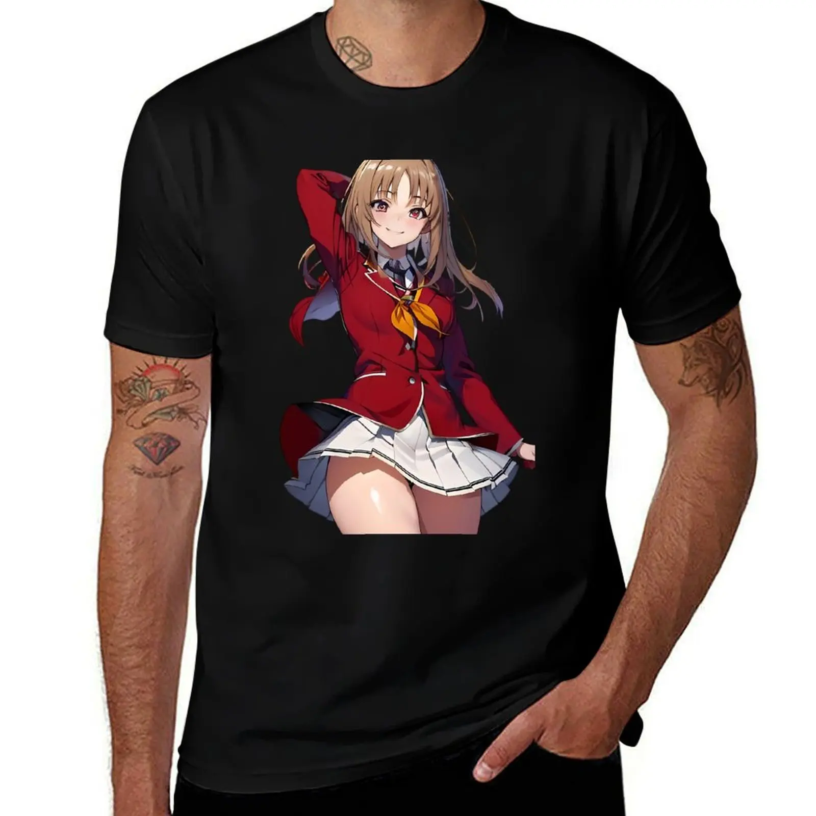 

Cute Anime Girl, Kikyo Kushida T-Shirt baggy shirts anime oversized summer tops mens shirts graphic tee