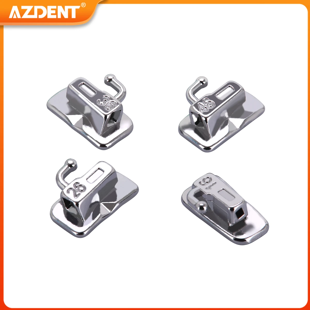 3Boxes Dental Orthodontic Brackets AZDENT Self-Ligating Braces Mini Roth/MBT 0.022 Hooks 3 4 5 & Buccal Tubes MIM Monoblock Base