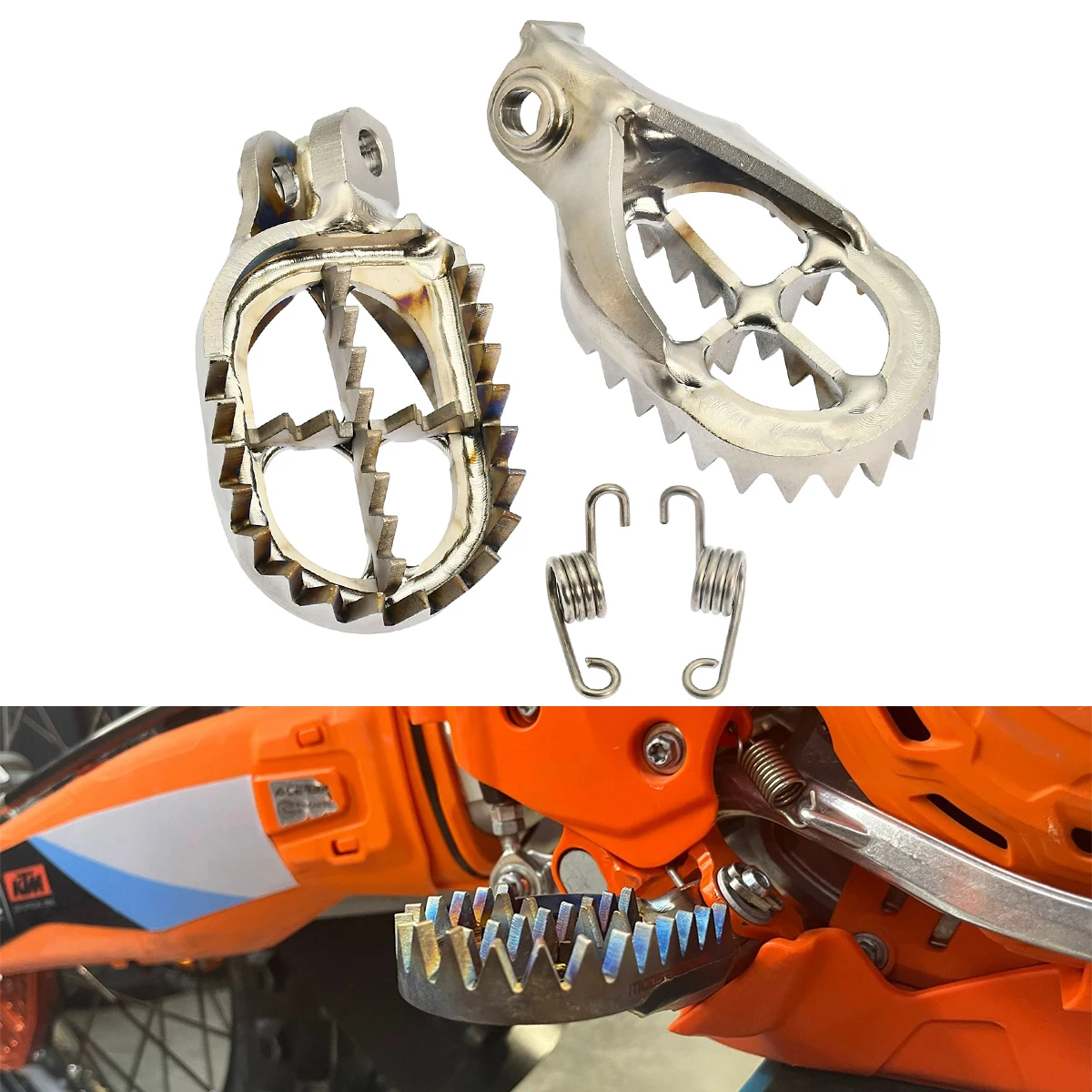 Motorcycle TC4 Titanium Forged Foot Pegs Pedals Rests For KTM SX SX-F EXC EXC-F XC XC-F  XC-W XCF-W 65 85 125 250 300 350 450