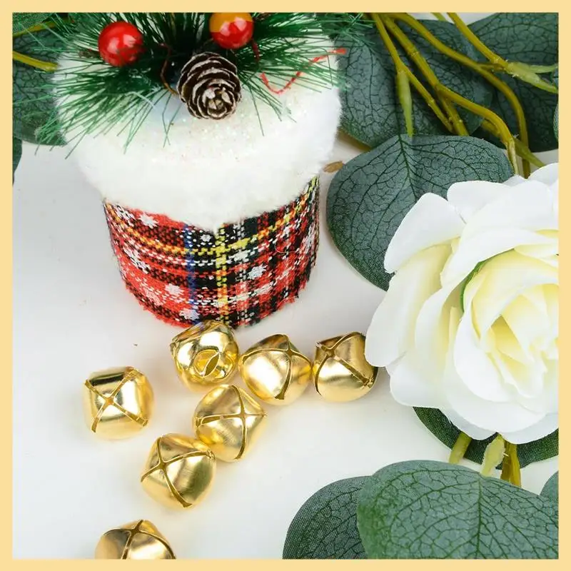 200 шт., колокольчики, колокольчики для поделок, маленькие колокольчики 0,6 дюйма, золотые железные громкие звуковые колокольчики