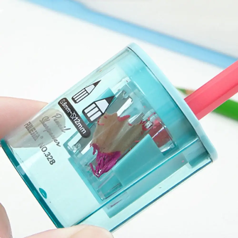 

Cutting Machine Double Hole Pencil Sharpener Double Hole Transparent Small Pencil Sharpener Geometry Portable
