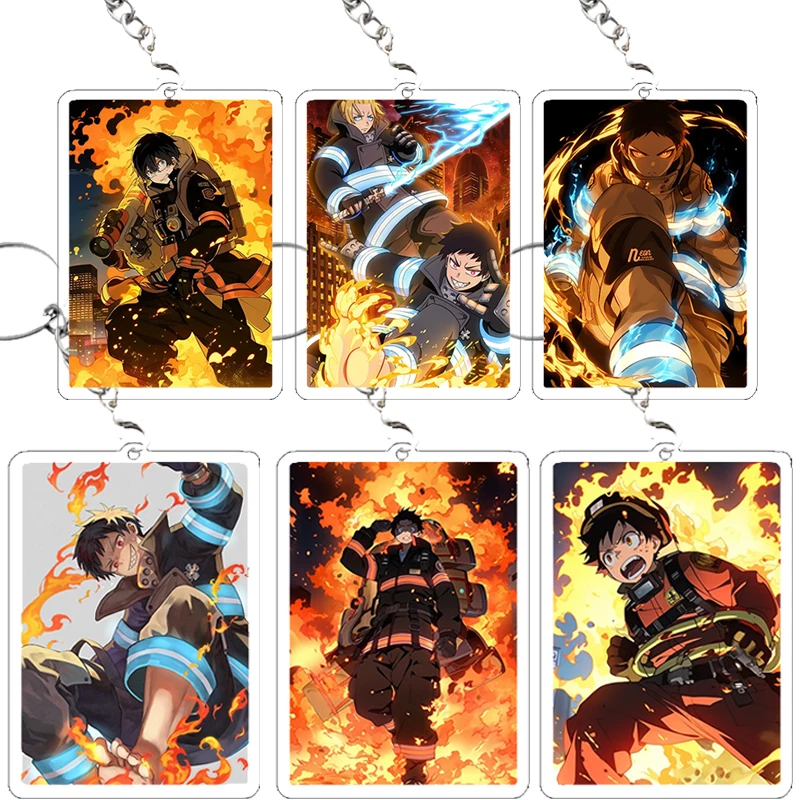 

Fire Force Acrylic Keychain Student Shinra Cartoon Learn Supplies Arthur Anime Boyle Bag Pendant Decor Keyring Birthday Gift