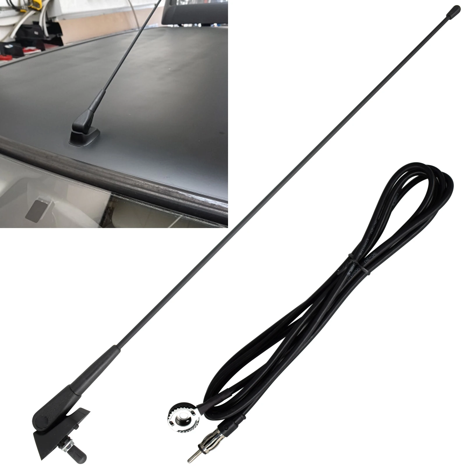 Car Roof Mount Mast Whip Antenna Enhanced Signal Stereo Radio Screw FM AM Aerial Amplified For Peugeot 106 205 Citroen Berlingo
