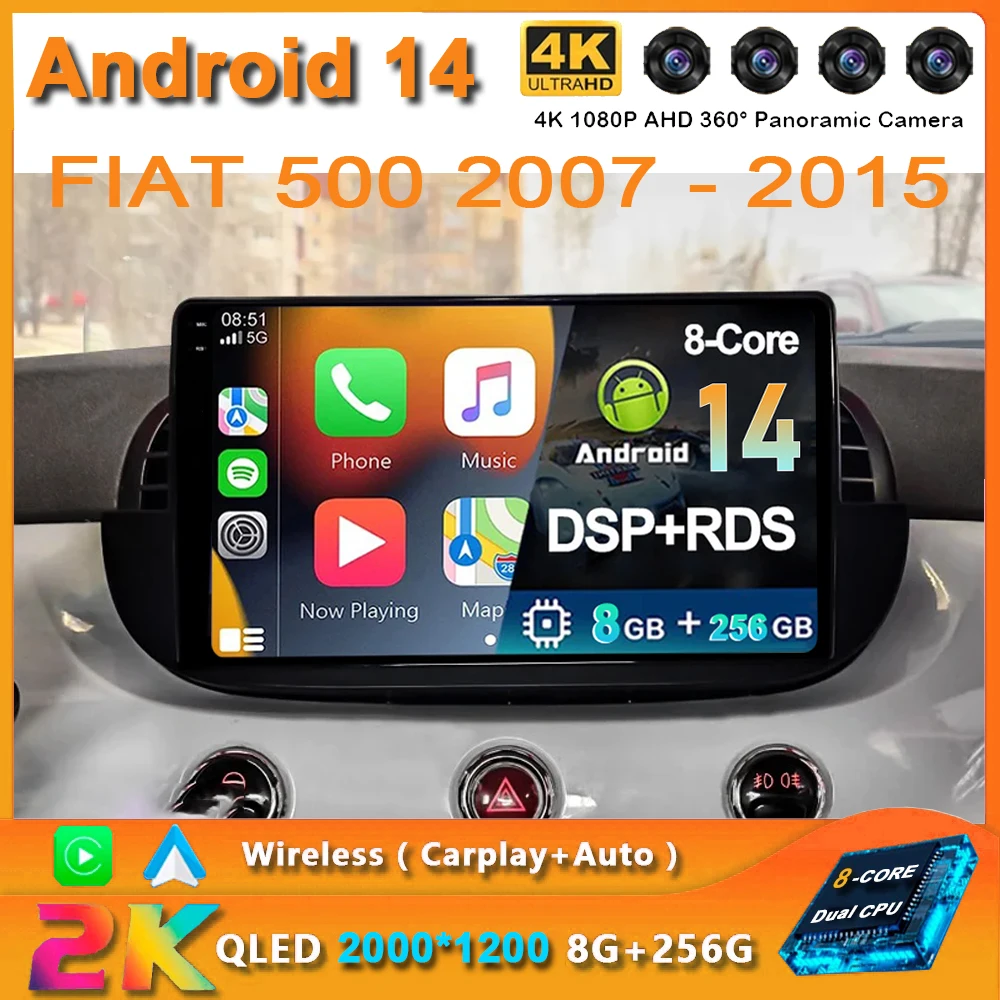 9" For Fiat 500 200… - image