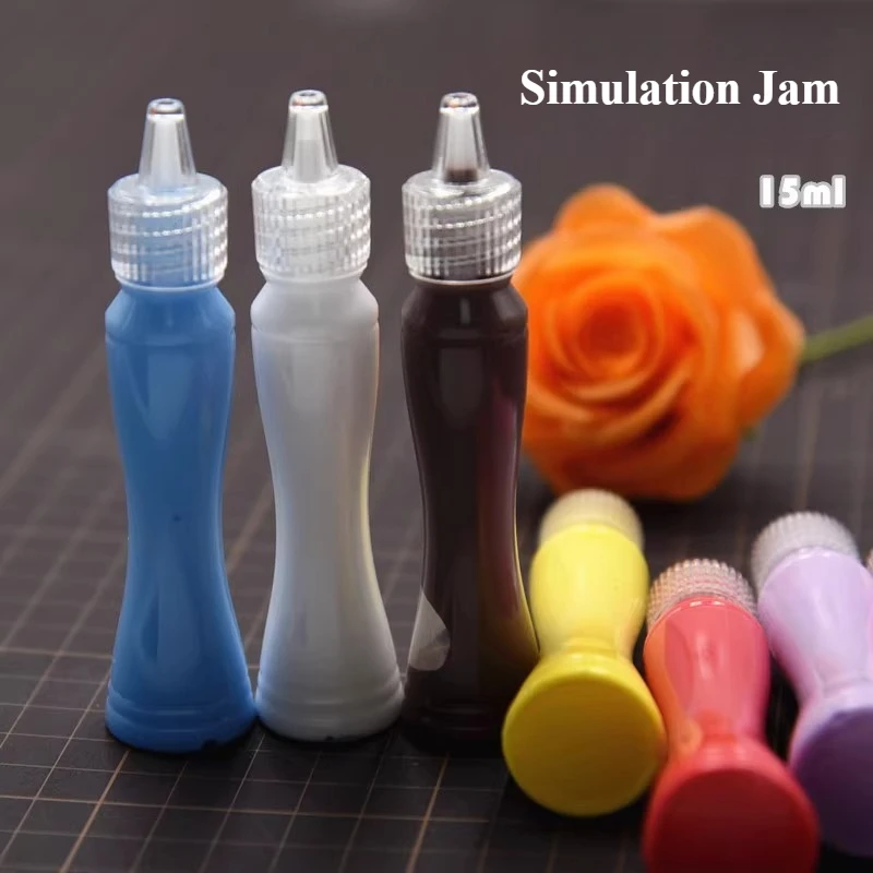 

15 мл/бутылка, сверхлегкая глина, имитация десерта, чистый цвет, талии, варенье, соус, сделай сам, имитация украшения для изготовления торта, ингредиент