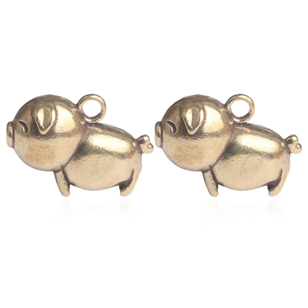 

2 Pcs Key Chain Pendant Pig Figurine Desktop Decorative Statues Shape Keychain Brass Figurines Objects Decoration Ornament