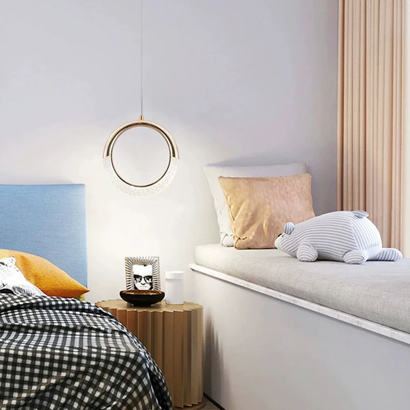 مصباح معلق دائري LED حديث مع سلك معلق قابل للتعديل يصل إلى 200 سم لتزيين المنزل في غرفة المعيشة وغرفة النوم. #6
