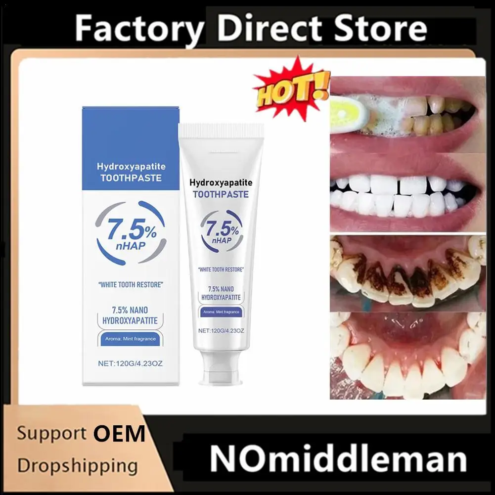 

Hydroxyapatite Toothpaste Toothpaste Whitening Tooth Remove Plaque Stains Teeth Whitener Oral Hygiene Clean Fresh Breath Denta