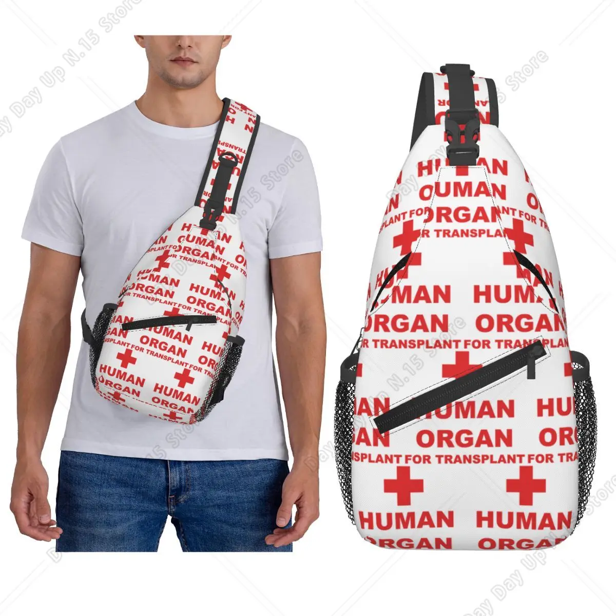 Funny Human Organ For Transplant  Chest Bag Men Sling Crossbody Backpack Chest Bag Traveling Hiking Daypack Shoulder Bag