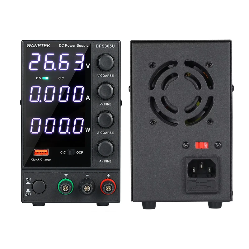 

Лабораторный источник питания Wanptek DPS305U DC 30В 5А с LED-дисплеем, высокоточный, регулируемый, с USB-зарядкой
