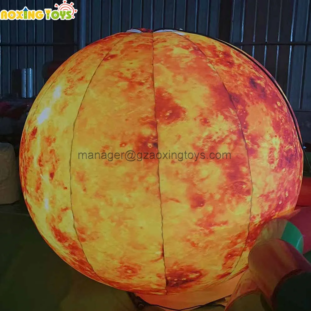 Giant Inflatable Moon With LED Lights Hanging Inflatable LED Moon Planet Balloons Free Shipping