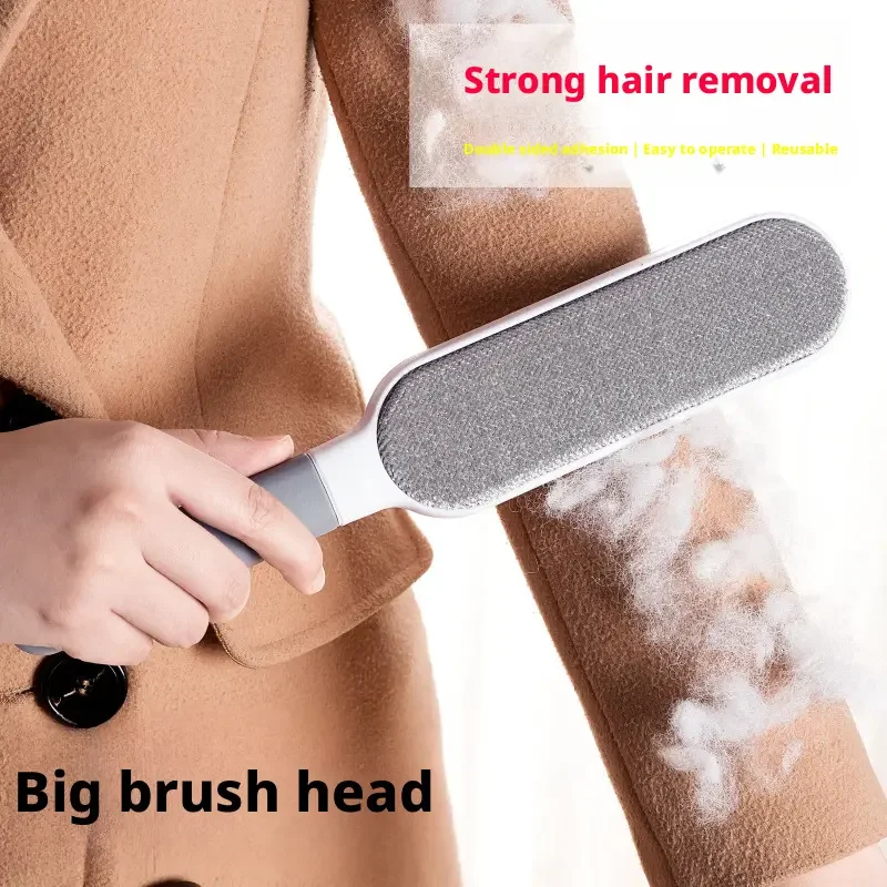 Portable Double-Sided Static Lint Remover Brush - Reusable Pet Hair Fabric Fuzz Remover for Coats Sweaters Carpets image 2