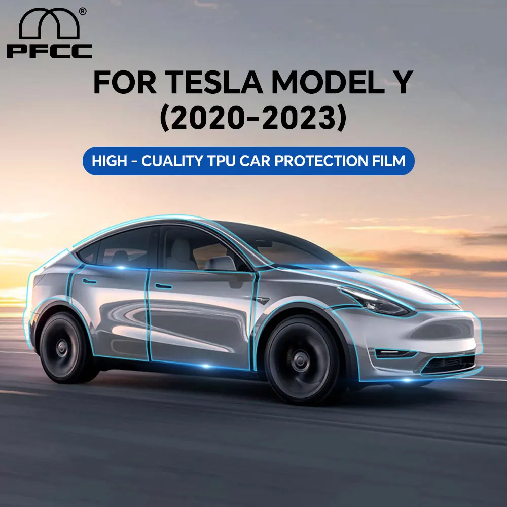 

Защитная пленка PFCC PPF для Tesla Model Y 2020 2023, предварительно вырезанная защитная пленка из ТПУ для покраски, прозрачная наклейка на корпус, автомобильные аксессуары