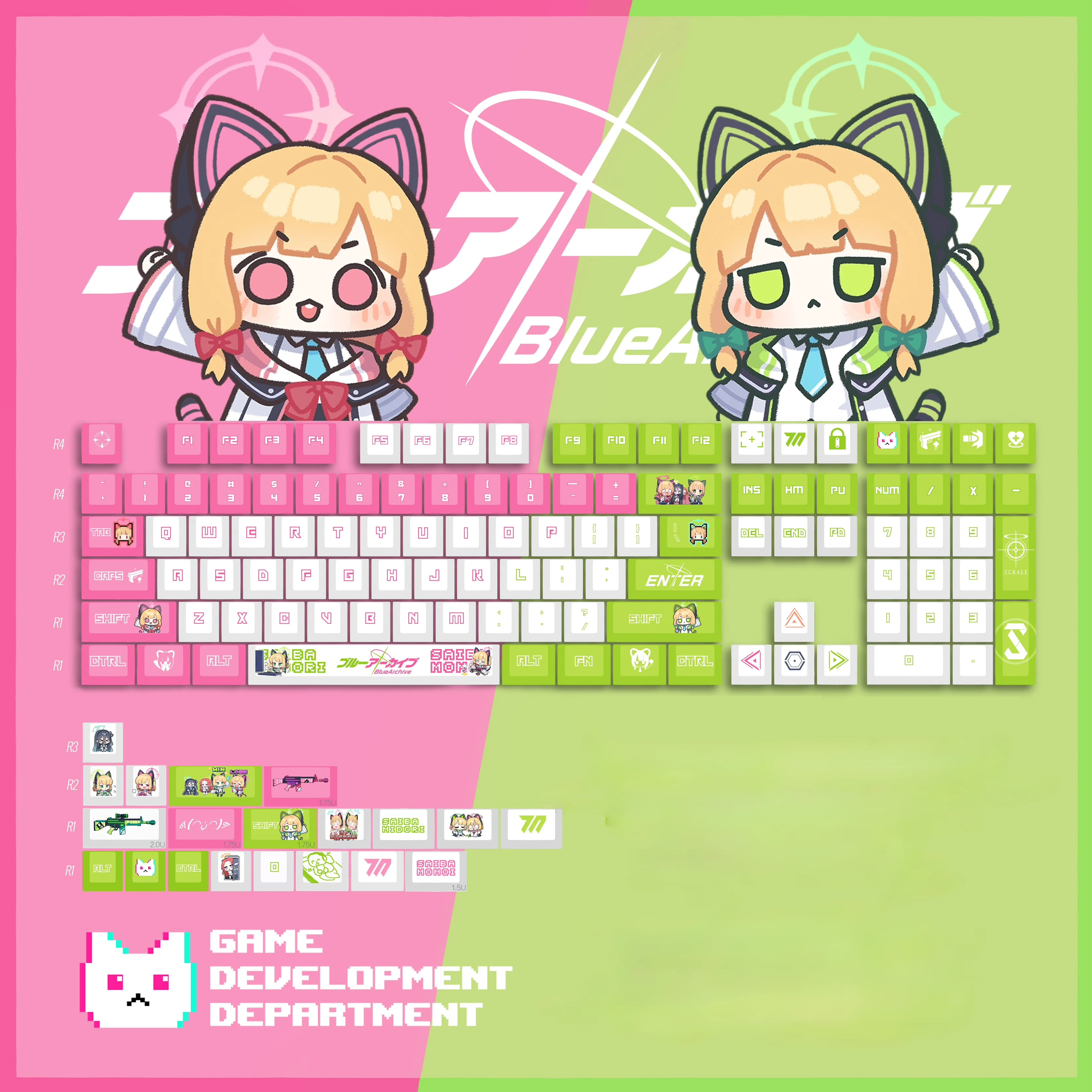 

Blue Archives Theme Keycaps PBT Sublimation Anime Keycaps Cherry Profile Anime Keycaps Mechanical Keyboard Accessories Gifts