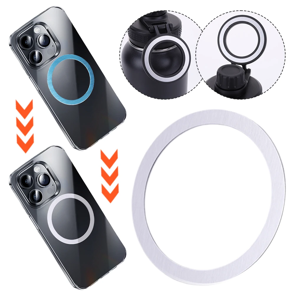 

2 шт. магнитный держатель для телефона, беспроводное зарядное устройство, магнитное кольцо, автомобильный держатель для мобильного телефона для смартфона Magsafe