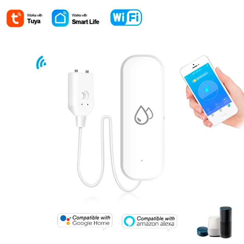 Tuya WiFi Water Leakage Sensor Flood Water Leakage Alarm Smart Home Automation Residential Security Protection Smart Life