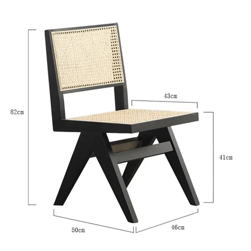 Space Saving Wood Dining Chair Mid Century Luxury Black European Dining Chairs Rattan Luxury Chaises Salle Manger Home Furniture