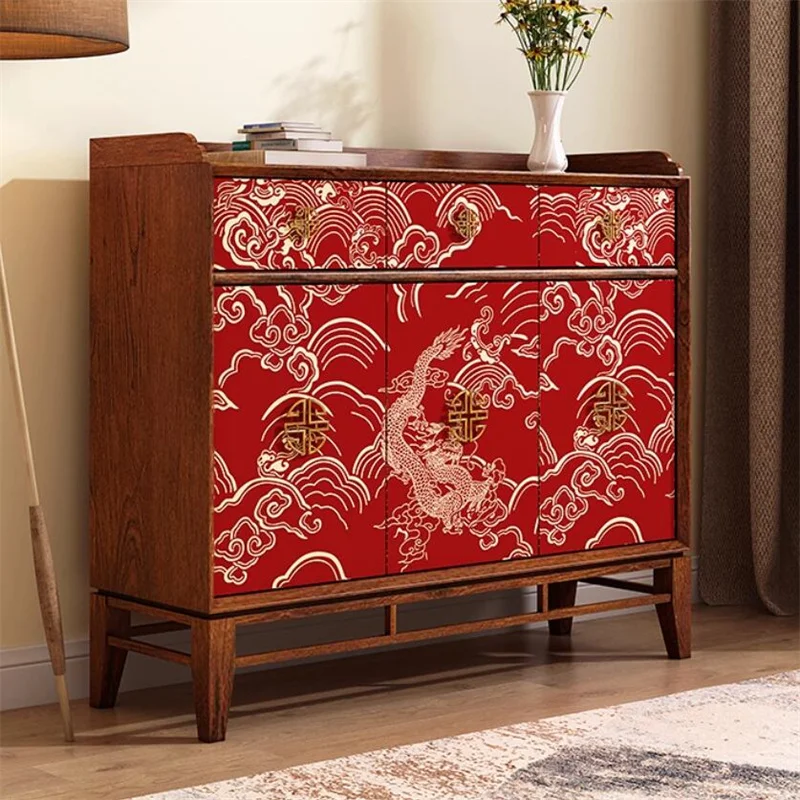 Papel autoadesivo estilo chinês, renovação de móveis, armários, sapatos, armários especializados, porta, renovação, papel de parede