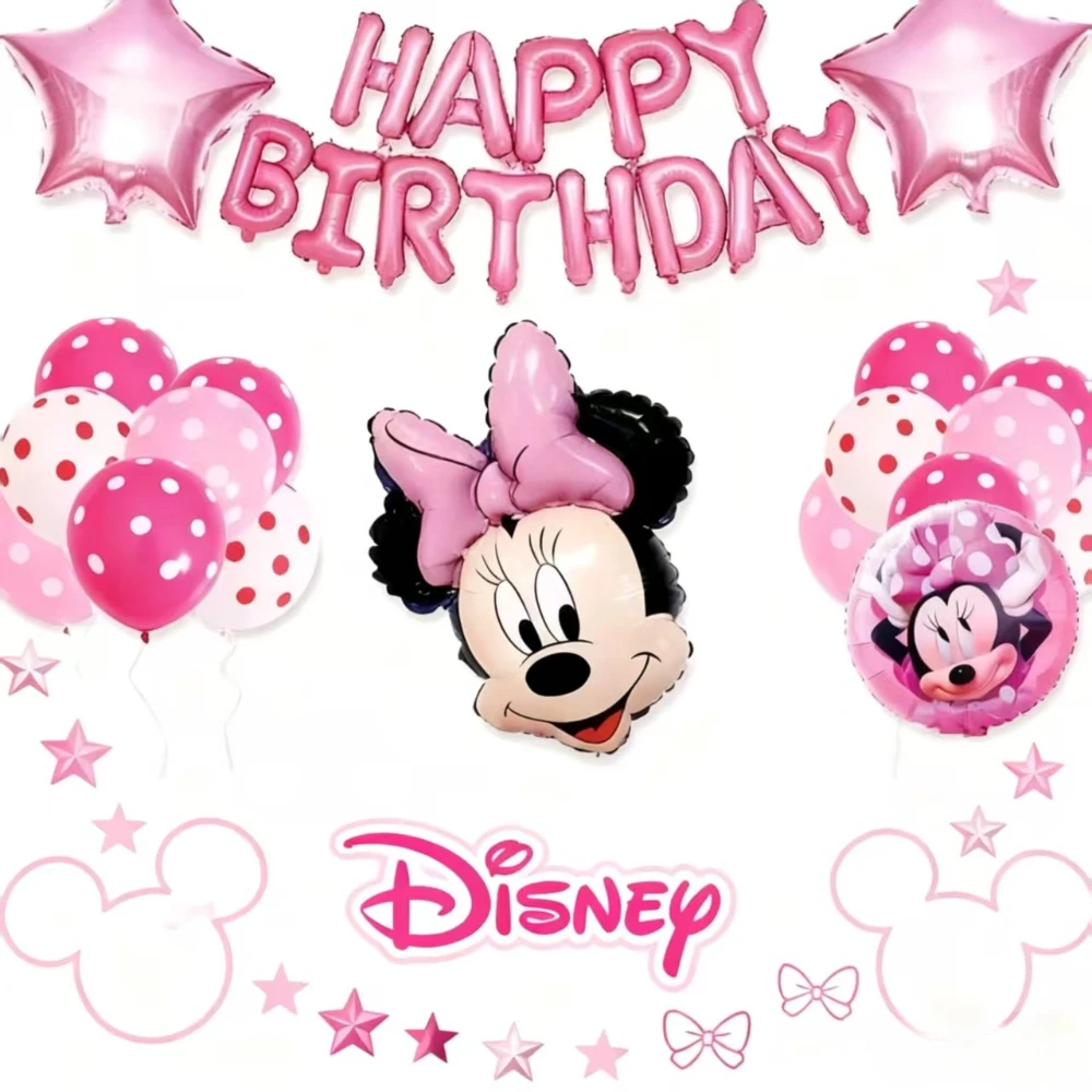 

32 шт., набор воздушных шаров с Минни Маус, классические воздушные шары из фольги на тему Диснея для украшения дня рождения, рождественские принадлежности для детского душа