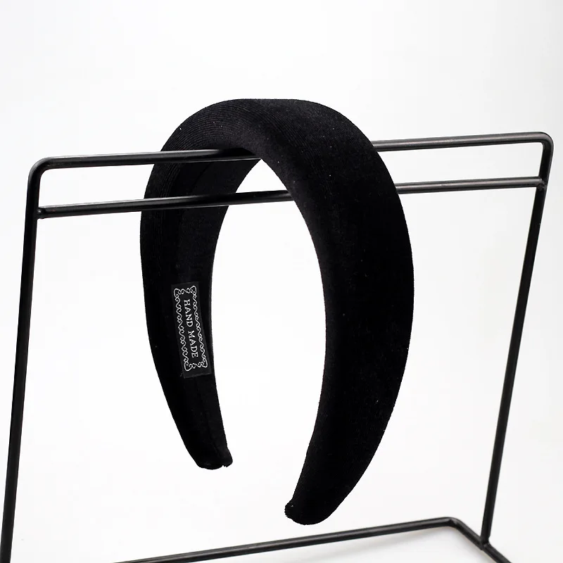 40mm Width Padded Satin Hairbands Solid Color Thicker Simple Headbands DIY Wedding Hair Accessories For Women Girls Hair Hoop