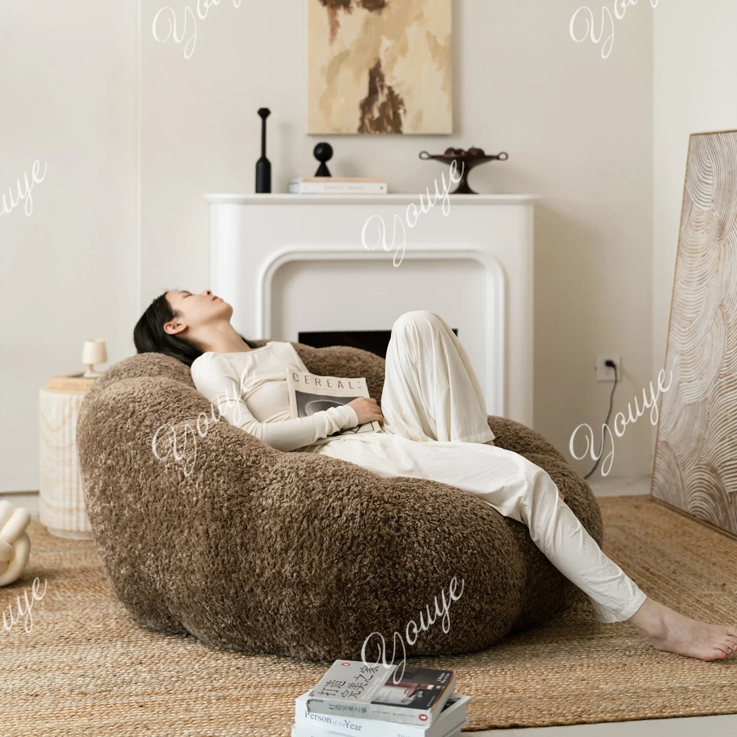 SX Lazy Sofa Sleepable Reclining Living Room Bedroom Light Luxury Single Sofa Designer Leisure Chair