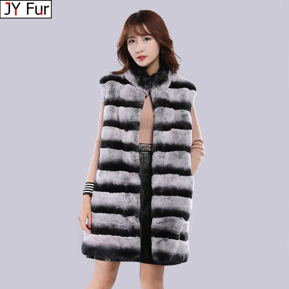 

Natural Fur Coats Winter Women Rex Rabbit Fur Coat Female Genuine Leather Jackets Ladies Oversize Warm Thick Real Fur Vest