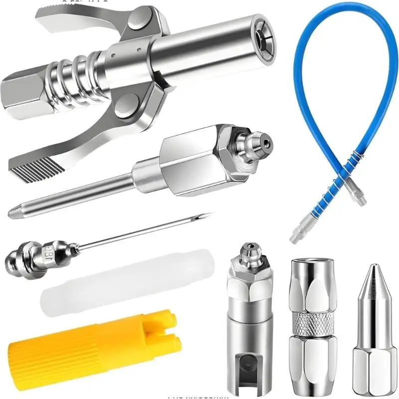 G88A Grease Guns Needle Nozzle Couplers Fittings, 90 Degree Lubrication Tool Suitable for Hard to Reach Fittings Repair Shops