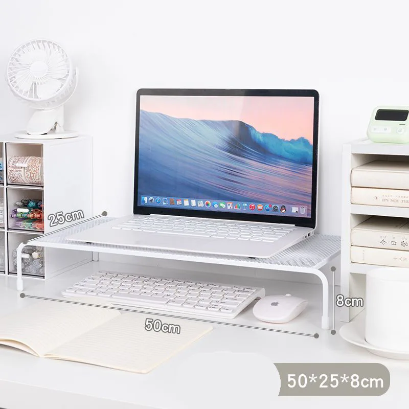 Creative Laptop Storage Rack Computer Desk Home Multi functional Desktop Storage Rack No Installation Iron Storage Rack LH270