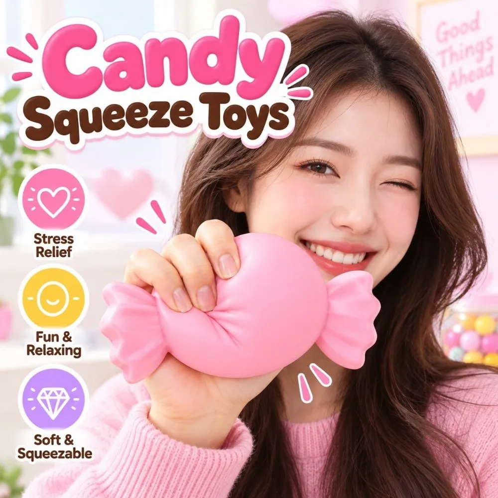 Plasticity Candy Squeeze Toys Kneading Super Soft Candy Squishy Toy Funny Comfortable Realistic Candy Pinch Office Desk Toy