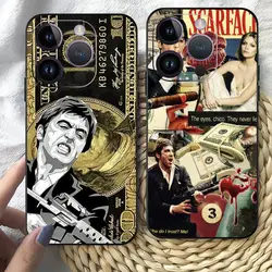 T_tony Montanas Phone Case For iPhone 15 Pro Max 14 13 12 11 X XR XS XSMAX 8 7 Plus Mini Soft Black Cover