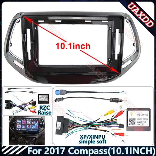 Para jeep 2017 Compass 10,1 pulgadas Radio de coche Android pantalla de audio estéreo reproductor de vídeo multimedia cables de navegación marco de arnés