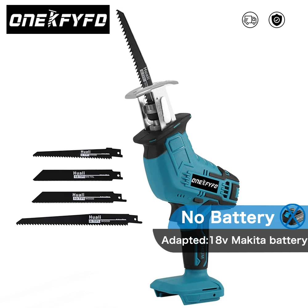 cordless eletrica alternativa saw motosserra velocidade ajustavel madeira e metal pipe cutting bandsaw ferramentas para makita 18v sem bateria 01