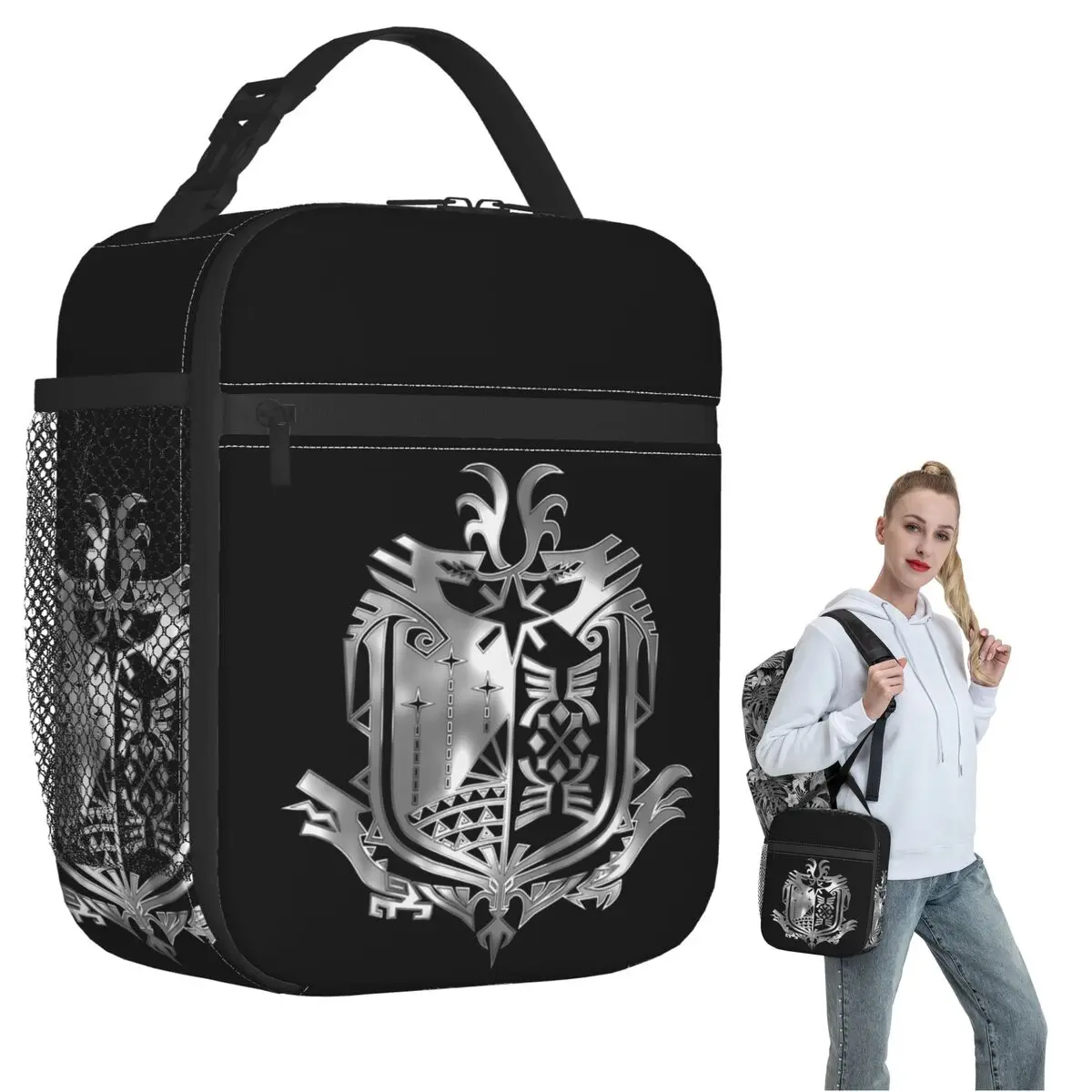 Monster Hunter World Insulated Lunch Bag for Women Children Portable Food Boxes Thermal Lunch Box Tote