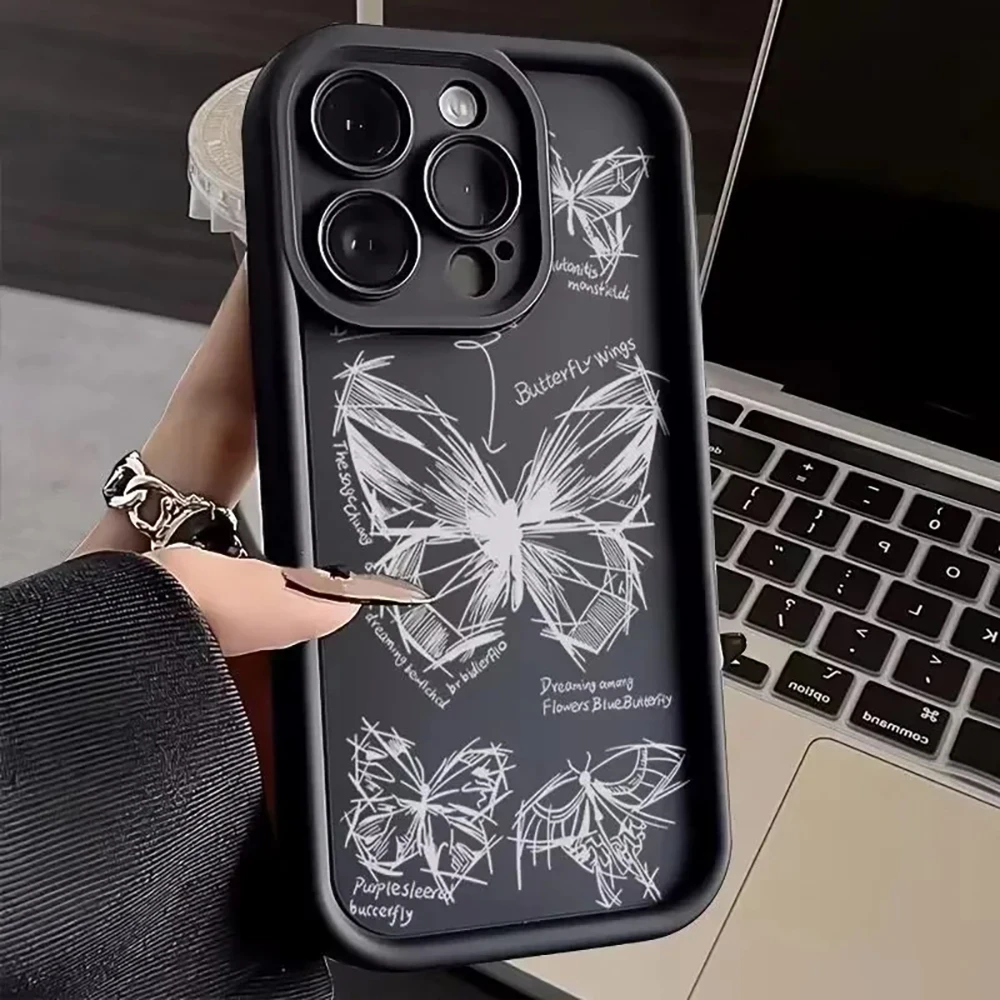 Butterfly Painting Phone Case for Oppo A98 A95 A94 A78 A76 A74 A72 A60 A58 A57 A54 A53 A38 A33 A32 A17 A16 A15 Soft Ladder Cover