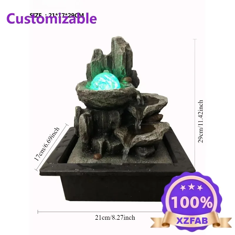 Factory Direct 2026 Resin new style Plastic little Small square base elephant fountain water tabletop fountain Desk Office Home