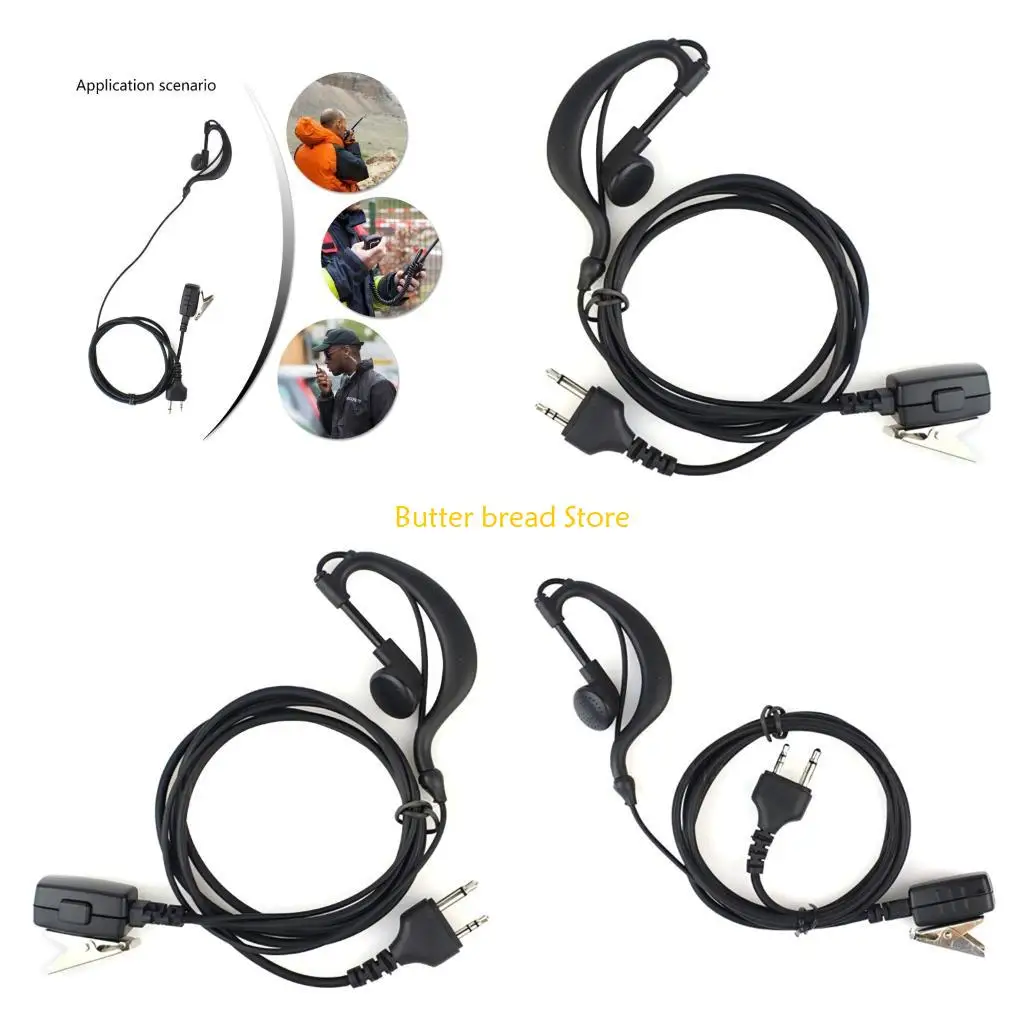 W89C Two Pin Radio Earpiece with Ear Hook for LXT80/110 Daily Patrol Support