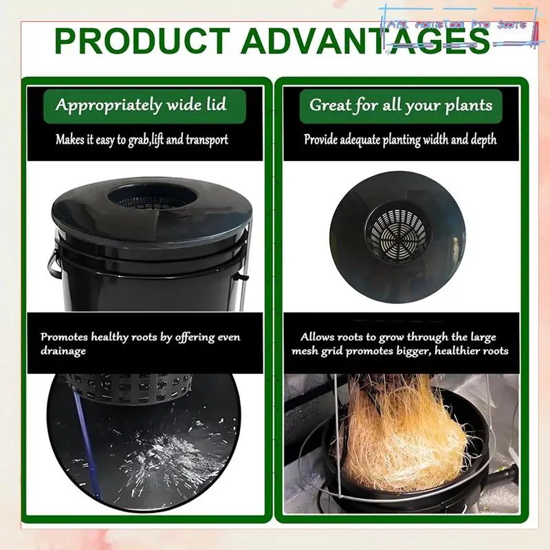 

6 Inch Net Pot For 5 Gallon For BUCKET Wide Lids ( 5 Pack ) Net Cups For Hydroponics Buck, DWC Basket Li-A73I