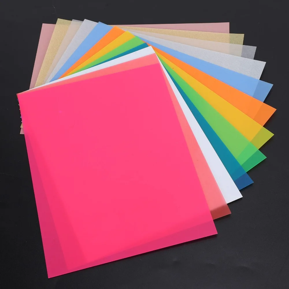 12pcs Colorful Heat Shrink Film Sheets 12 Colors 14.5x20CM Heat Shrink Plastic DIY Keychain Accessories HandMade Crafts
