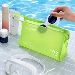 Waterproof PVC Makeup Bag with Hand Strap Portable Travel Toiletries Bag Transparent Makeup Bag Suitable for Travel Toiletries