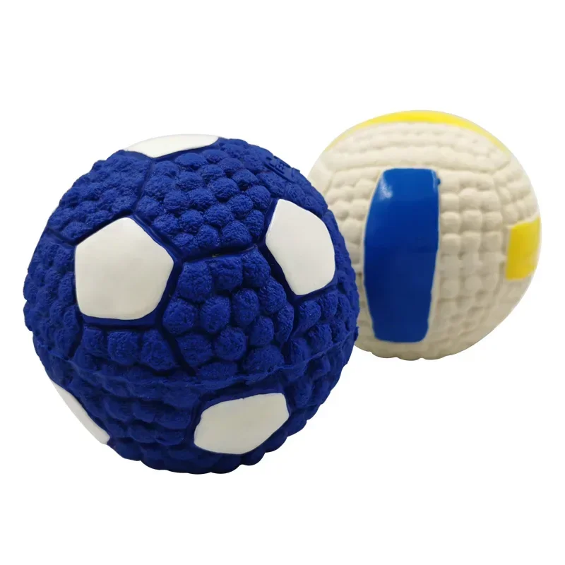 Latex Pet Ball Squeaky Toy For Small Large Dog Rugby Tennis Volleyball Football Basketball Tooth Cleaning Training Toys