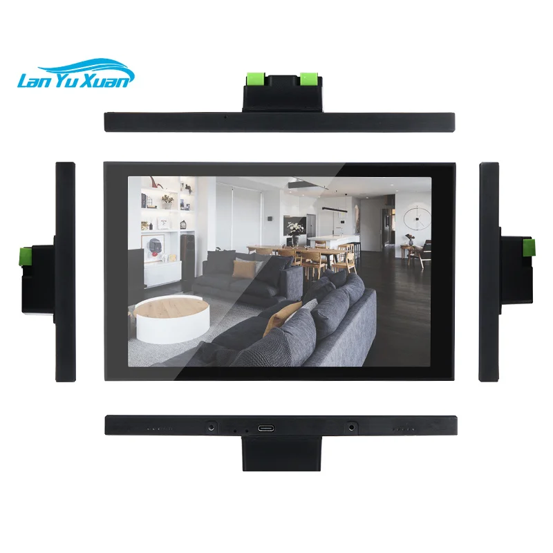 In-Wall 8'' Aluminum Android 14  WIFI Switch Touch Central Control Panel for Building Automation with CE RoHS