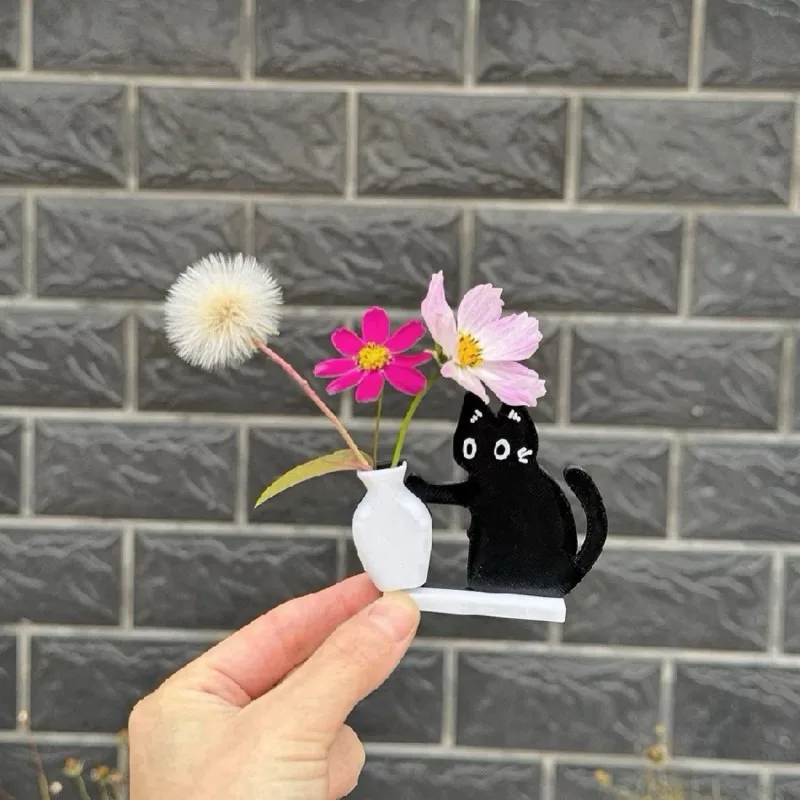 مغناطيس الثلاجة الأسود القط دفع زهرية ديكور القط ويسكي جمع صندوق تذكاري مغناطيس الثلاجة ديكور مكتب المنزل للهدايا