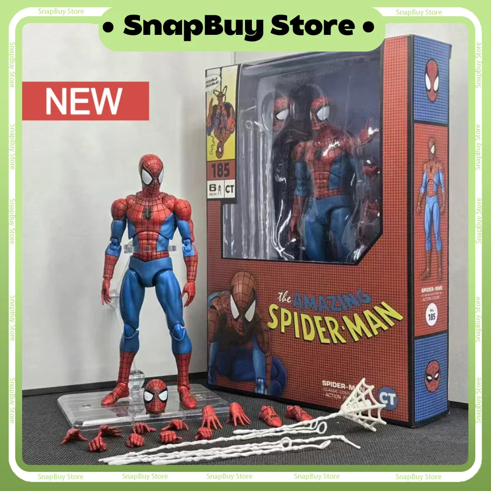 

Ct Toys Spiderman Figure Mafex 185 Action Figure Classic Costume Ver Miles Morales 2099 Spider-Man Anime Figurine Gifts Toys