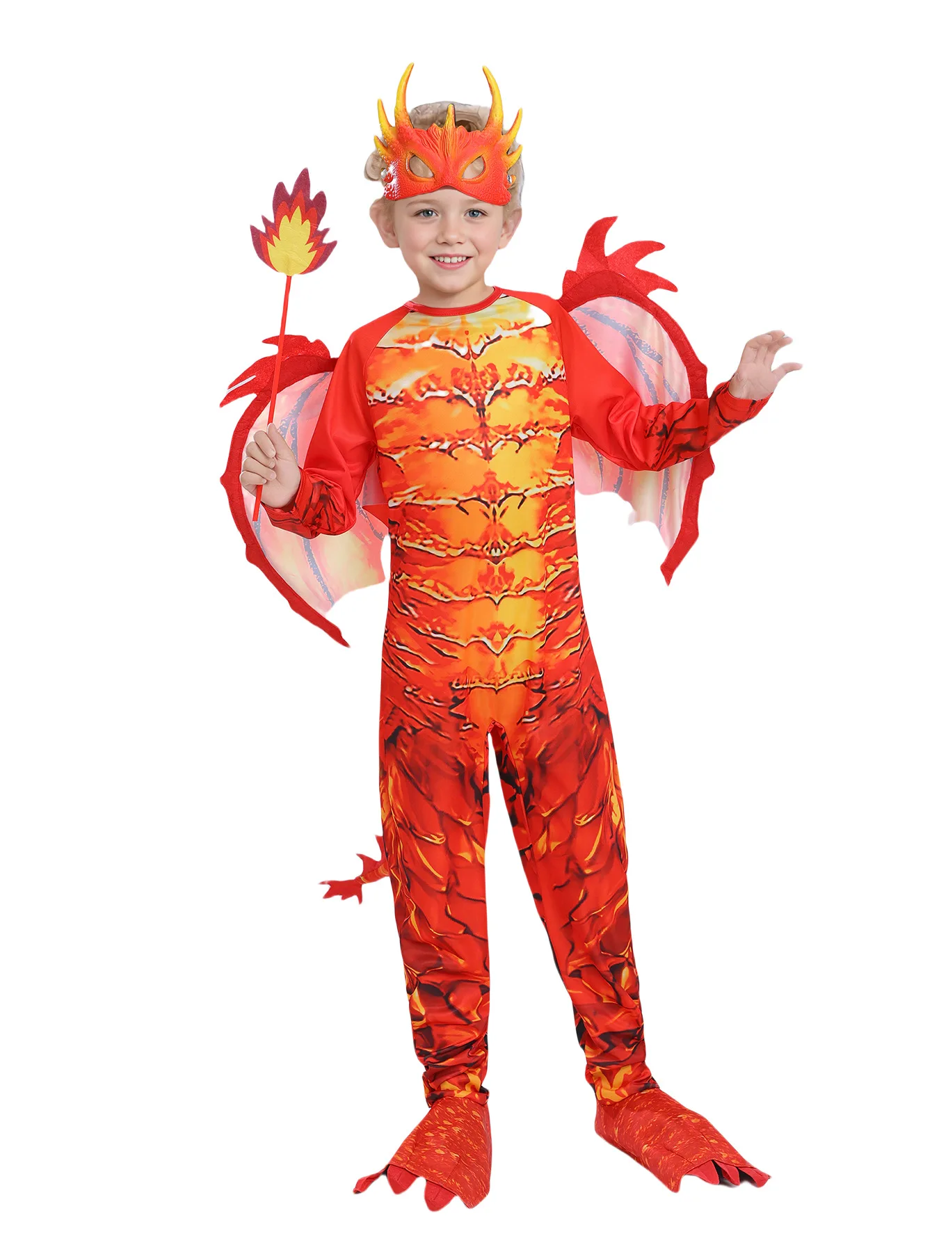 Nuovo colore rosso ragazzi drago cosplay tuta costume per Halloween bambini bambini cavaliere stile carnevale festa vestire set completi