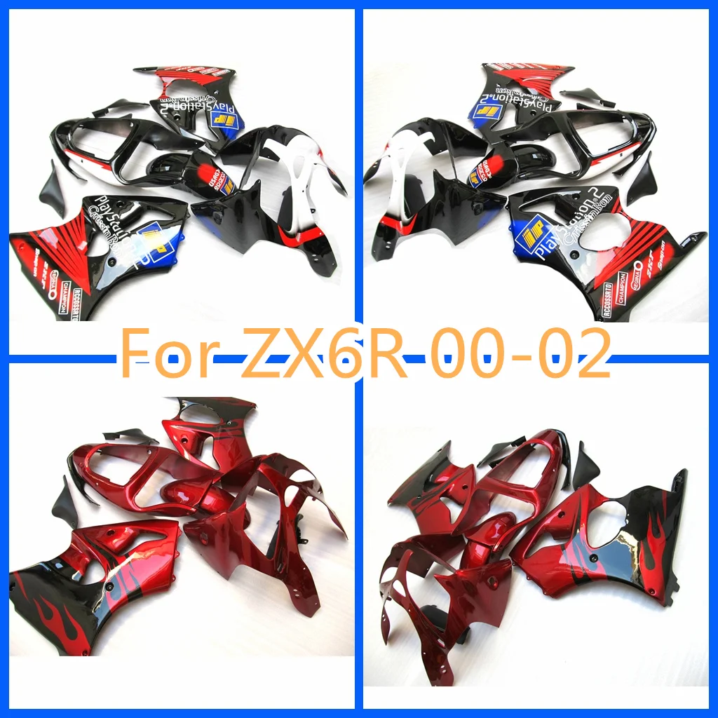 Motorcycle Fairing Kit for Kawasaki 00 01 02 ZX-6R 2000 2001 2002 ZX6R High Grade 100% Fit Injection Bodywork Cowling Parts